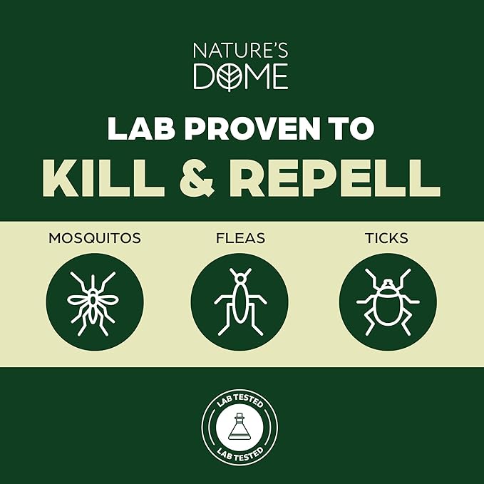 Nature’s Dome Cedarwood Flea & Tick Spray – 16 oz – Kills & Repels Fleas, Ticks, Larvae & Eggs – Plant-Based Pest Control – Safe for Pets, Kids & Plants – Ready-to-Use