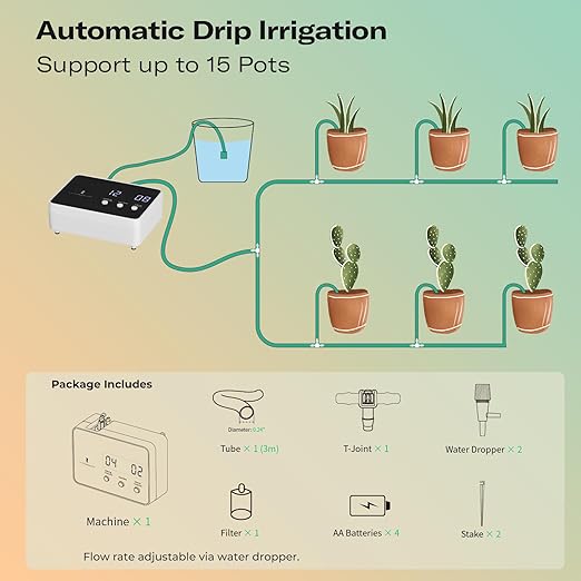 THIRDREALITY Zigbee Smart Watering Kit for Potted Plants, Indoor Plant Watering System, Hub Required, Compatible with Echo Devices with Zigbee Hub Built-in, Home Assistant, SmartThings, Hubitat, Homey
