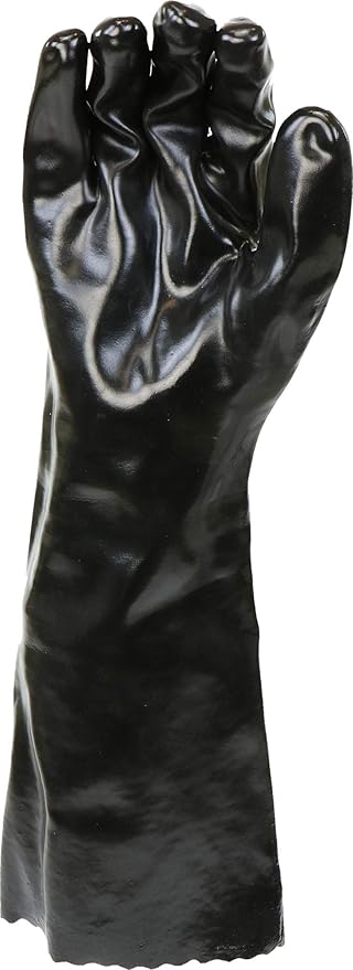 West Chester 12018 Chemical Resistant PVC Coated Work Gloves: 18" Length, Size Large, 2 Pairs