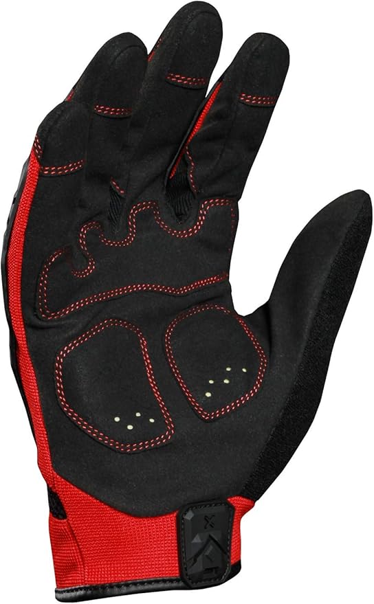 Ironclad EXO Motor Impact Glove; Work Gloves, TPR Impact Protection, (1 Pair), EXO2-MIGR-03-M,Black & Red