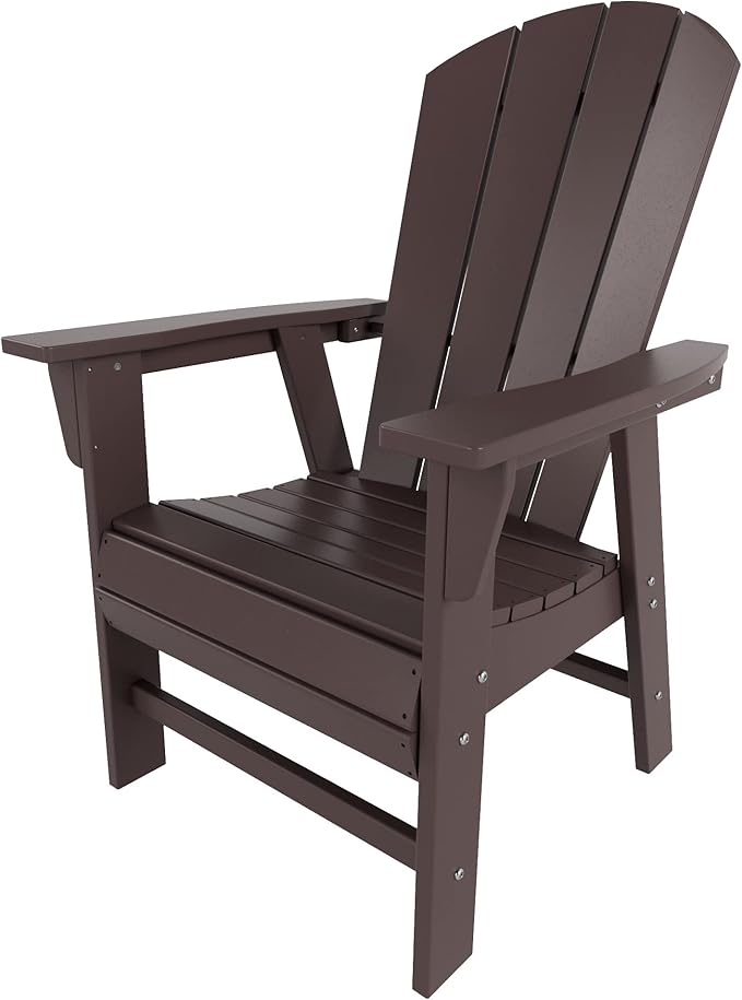 WestinTrends Malibu Malibu Outdoor Patio HDPE Plastic Adirondack Dining Chair Dark Brown