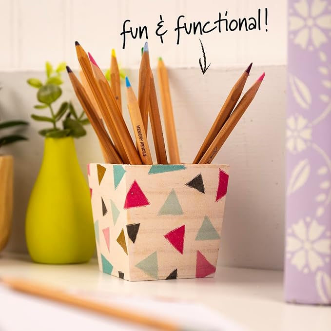 Plaid Unfinished Wood Square Planter, 3" x 3" x 3" Wooden Surface Perfect for DIY Arts and Crafts Projects, 63517