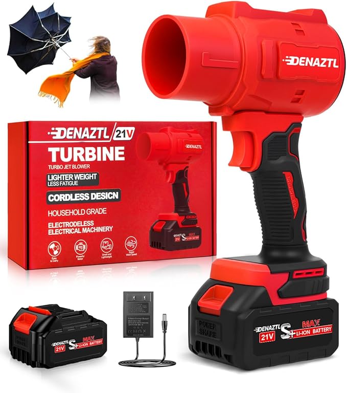 Cordless Leaf Blower - 800000RPM Electric Blower with 4.0Ah Battery Powered - Lightweight Handheld Leaf Blower for Lawn Care, Yard, Patio Blowing Leavs Dust, Sideway Cleaning