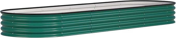BlueWish Garden Boxes Outdoor Raised, 11.1" Metal Raised Garden Bed with Rubber Strip, 9-in-1 Modular, Bottomless, Raised Garden Beds for Gardening, Vegetable