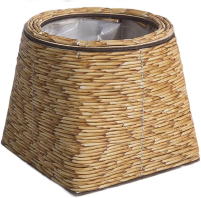 Rattan Flower Basket, Wicker Woven Planter with Plastics Liner, Hand Woven Basket Planter, Desktop Flower Pot for Bathrooms Kitchens Home Office