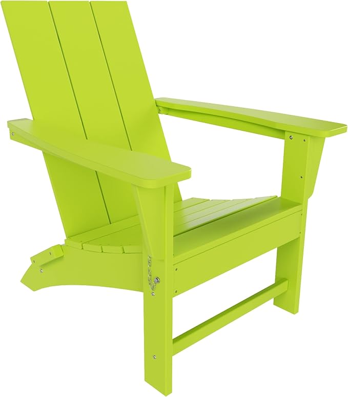 WestinTrends Ashore Modern Outdoor Folding Adirondack Chair, Lime