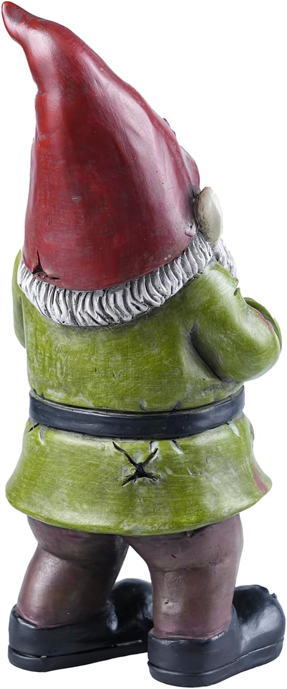 Zombie The Walking Dead Gnome Garden Statue Sculpture Scary Halloween Decoration - Resin, 10 Inches