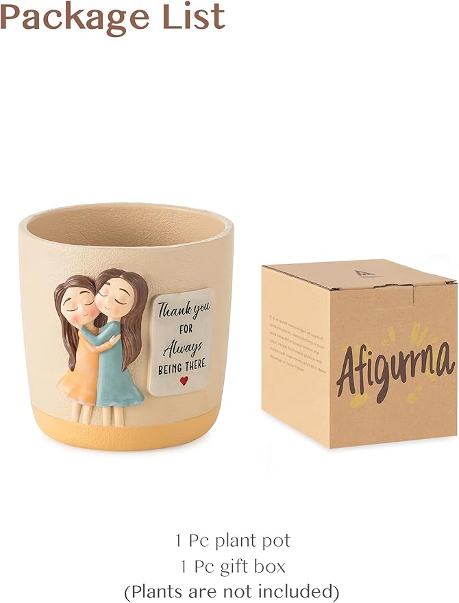 Afigurna Gardening Gifts for Women: 5.3in Plant Pot Gifts for Gardener - Plant Mom Gifts for Gardener - Plant Pot Garden Gifts for Mom Friends Lady Christmas Birthday Mothers Day