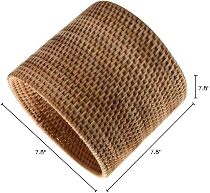 Basket Baskets Wicker Woven Storage Rattan Round Can Trash Fruit Seagrass Empty Bread Large Laundry Planter Blankets Gifts (24X24CM)
