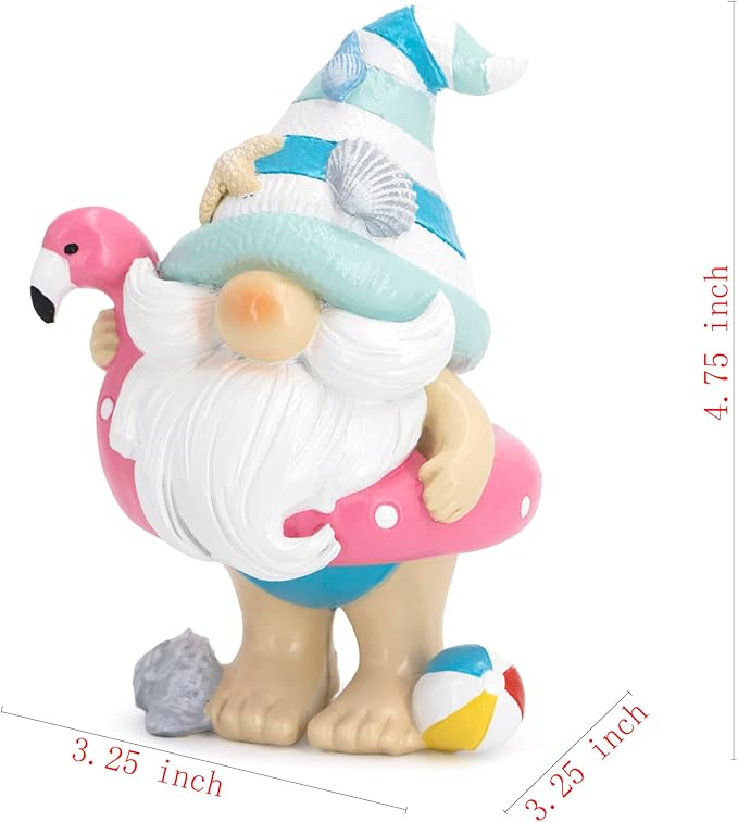 Hodao Ocean Elf Figurines with Seashell & Conch – Coastal Nautical Beach Elf Decor for Coastal Living Room, Ocean Themed Home Tabletop Decoration, Gift for Retirees & Ocean Enthusiasts (Blue-2)