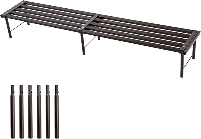 MultirackX Metal Plant Stand, Rust-proof Aluminum Flower Pot Stand, Heavy Duty Planter Display Shelving for Patio Balcony Garden Living Room Decorative (Ebony, 47.2 Inch)