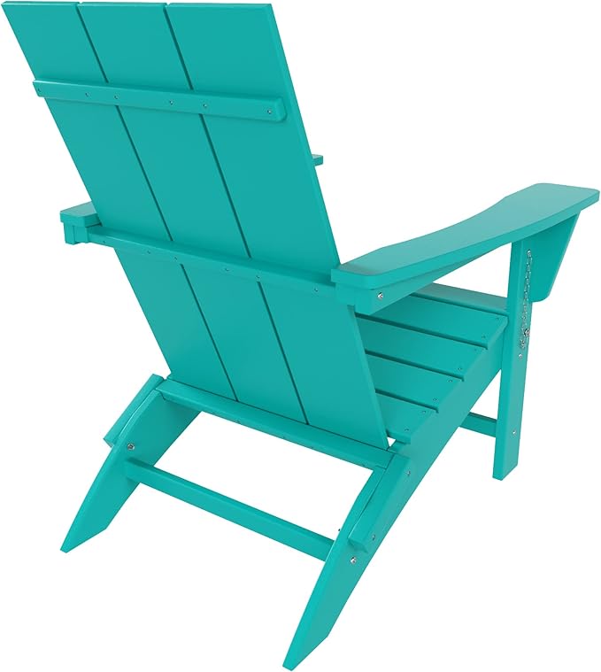 WestinTrends Ashore Modern Outdoor Folding Adirondack Chair (Set of 4), Turquoise