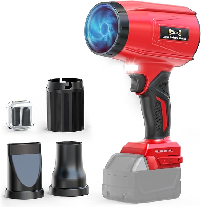 800,000RPM Cordless Leaf Blower Compatible with Milwaukee (Tool Only), Brushless Motor, Adjustable Speed, Lightweight Portable Electric Blower for Car, Patio, Garden (Without Battery)