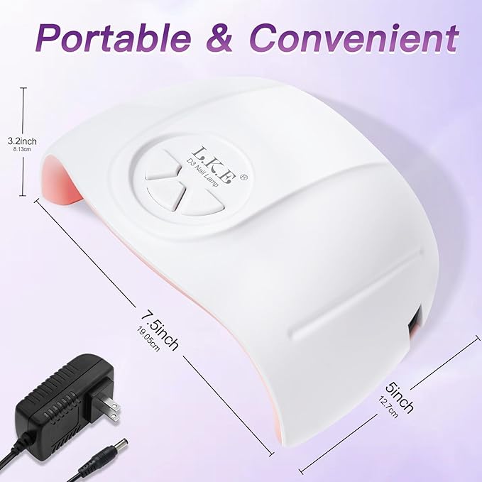 UV Light for Gel Nails, LKE 72W UV LED Nail Lamp with 21pcs Lamp Beads 3 Timers Smart Sensor Nail Dryer for Gel Polish Polygel Fast Curing Professional UV Light for Home Salon Nail Tools (White)