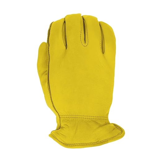 West Chester Men's Grain Deerskin Leather Thinsulate Glove, Leather Driver, Cold Weather Glove, Safety Glove, Large, (95000/L), Yellow