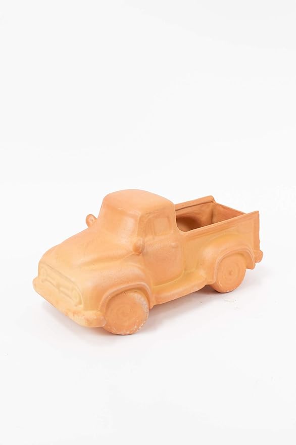 MY SWANKY HOME Natural Terracotta Vintage Truck Shaped Succulent Cactus Pot Planter Indoor Outdoor 19 in