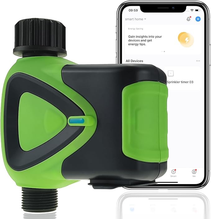 Water Timer for Garden Hose, Smart Hose Sprinkler Timer with Tuya/Smart Life App(Zigbee Connection), GreenVation Plant Automatic Watering System for Yard Outdoor Irrigation (Green Zigbee) (ZB Green)