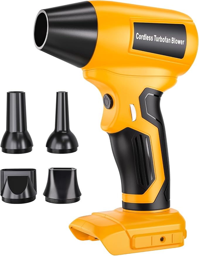 Taingwei Cordless Leaf Blower for Dewalt 20V Battery - High-Speed, Brushless Motor, 130,000 RPM, Lightweight Handheld Design for Leaves,Dust,Snow,Lawn Care,Patio Cleaning(Battery Not Included)