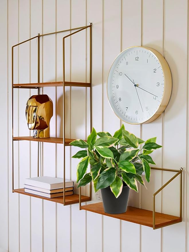 Oairse Artificial Plants Indoor Small Fake Plants in Pots Faux Pothos N‘ Joy Potted Plant Fake Indoor Plants with Black Pots for Bathroom Living Room Office Desk Shelves