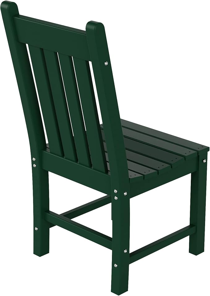 WestinTrends Malibu HDPE Outdoor Armless Patio Dining Chair Dark Green