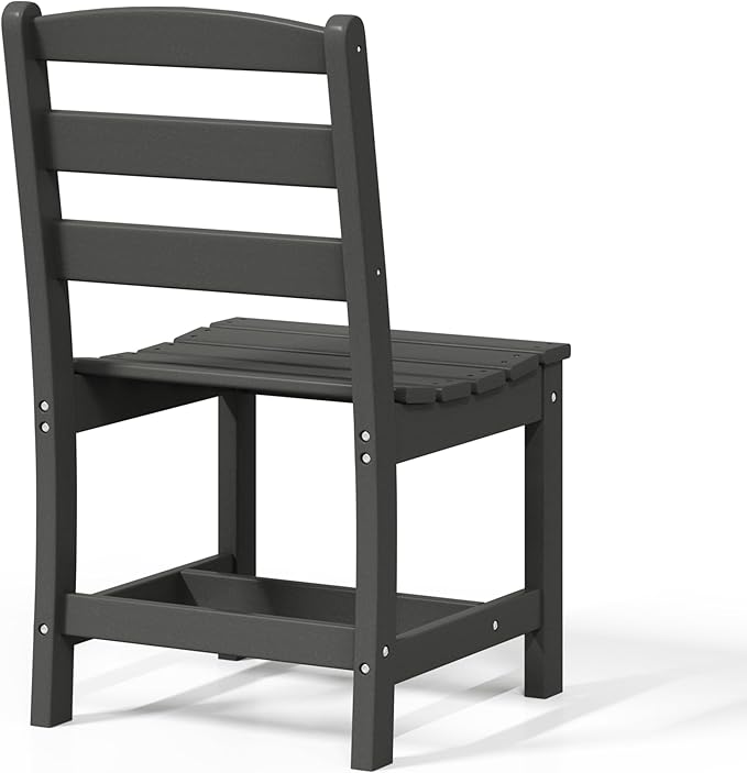 WestinTrends Ashore Outdoor HDPE Patio Classic Armless Dining Side Chair, Gray