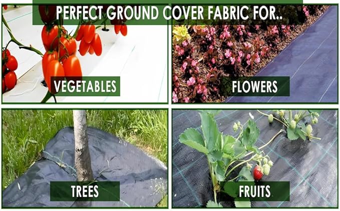 OldMacDonald - Premium Landscape Fabric - Heavy Duty 12ft x 300ft (3.66m x 91.44m) - Commercial Grade, Woven Landscaping Ground Cover for Gardening, Farming, Agriculture Folded