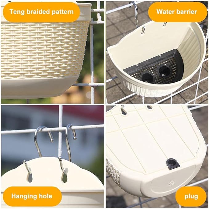 Rattan Flower Pot Wall Hanging Plant Pot Storage Basket for Indoor Outdoor Decor
