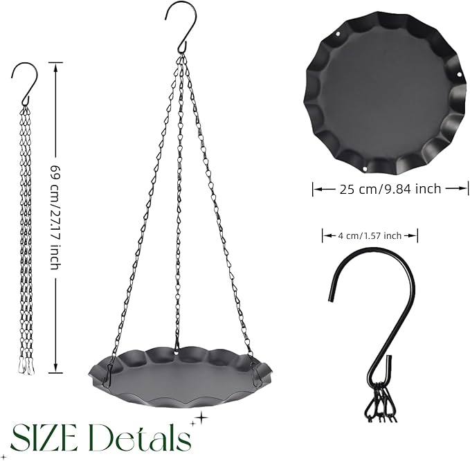 ZYUXUAN Hanging Planter for Indoor Outdoor, Plant Hanger, Hanging Plant Holder, Plant Pot Shelf Basket for Window Wall Ceiling Garden with Chains and Hooks, 2Pcs (Wavy Round)