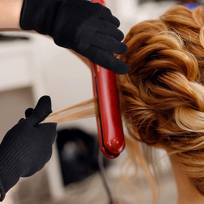 IKOCO Heat Proof Medium Glove Mitts for Hair Styling - 2Pcs for Flat Iron, Curling Wand, and Hot-Air Brushes