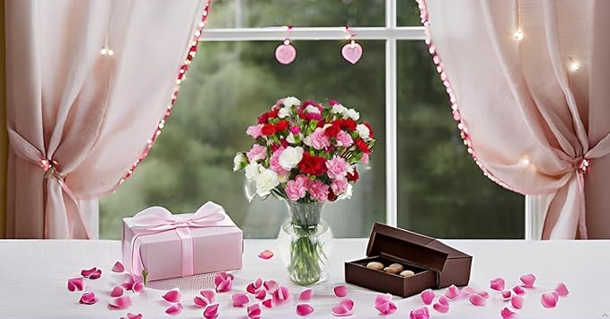 Benchmark Bouquets - 20 Stem Seasonal Mini Carnations (Glass Vase Included) - Fresh Flowers for Delivery - Gifts for Her Valentine's Day, Birthday, Anniversary, Sympathy, Get Well, Congratulations