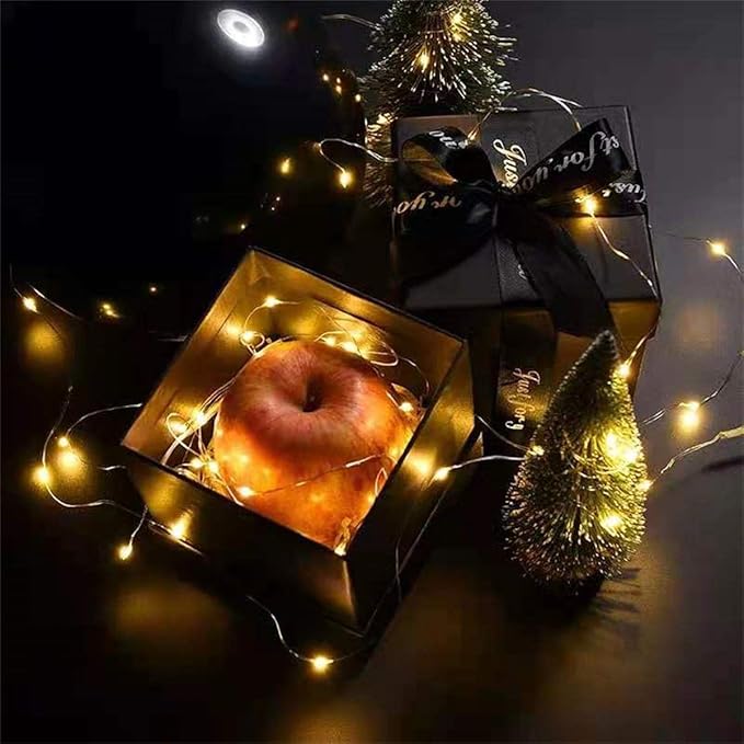 with Timer Function Battery Operated Dewdrop Led Lights,Mini Fairy Lights for Home Parties Christmas/Halloween Holiday Decoration,6 Hours on/18 Hours Off,30 LEDs,10 Feet (Yellow, 1)