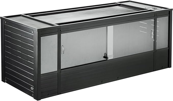 New Age Pet ECOFLEX 60" Wide X-Large Reptile Habitat, Mojave Lounge for Snakes, Tortoises & Lizards in Maple, Black & Grey, Easy Assembly, Sliding Glass Doors & Mesh Top