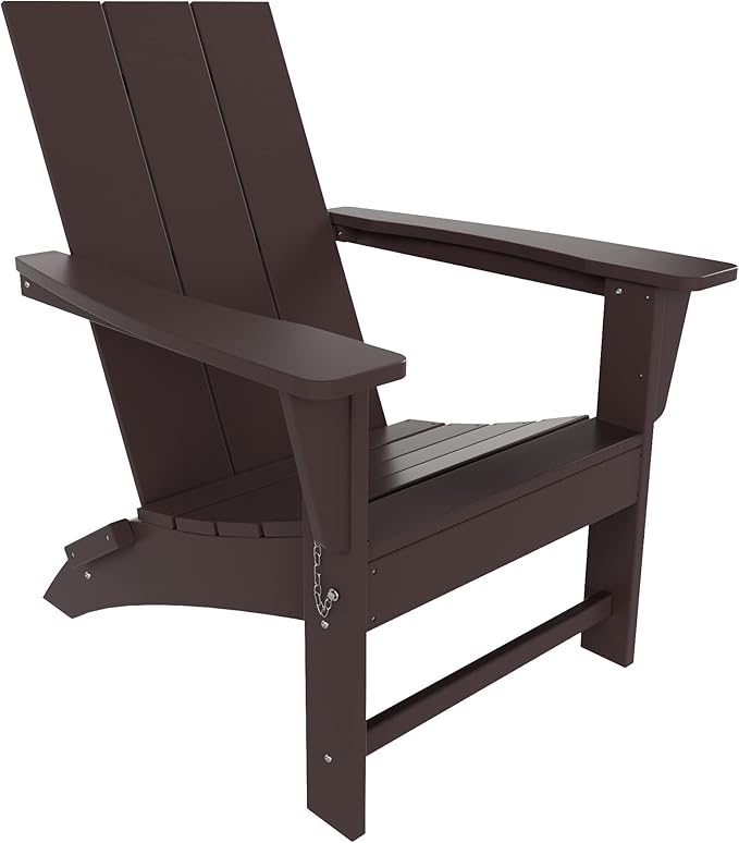 WestinTrends Ashore Modern Outdoor Folding Adirondack Chair, Dark Brown