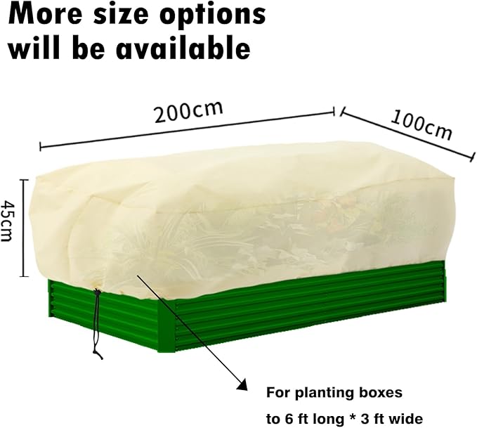EAVNCLG Rectangular Plant Protection Blanket, Winter Outdoor Garden Frost Protection, 2 Pieces, 78.7 x 39.3 x 17.7 Inches