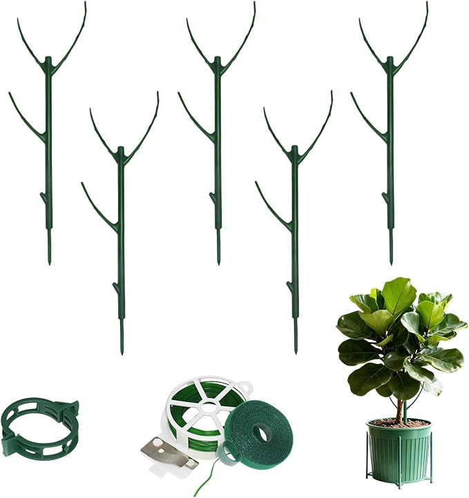 Monstera Plant Support,5 Pack Stackable Garden Plant Stakes for Indoor & Outdoor Plants,Adjustable Climbing Plant Support Poles,Durable Plant Holder for Tall Potted Plants,Vines & Growing Greens