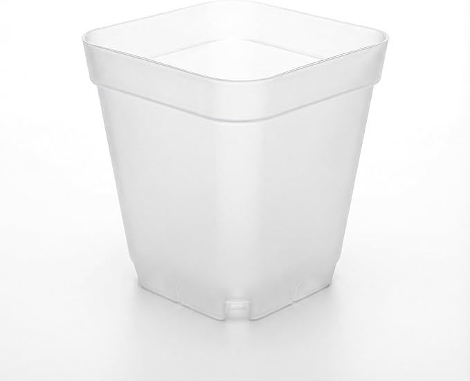 RooTrimmer 120 Packs Square Clear Nursery Pots with Drainage, 2.7 Inch Plastic Seedling Pots for Indoor Plants, Thickened Small Transplant Pot for Seed Starting Succulents Vegetables Lettuce Flowers