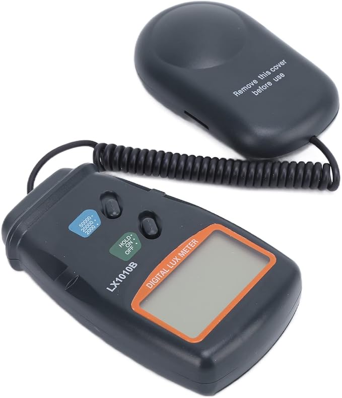 Light Meter Digital Illuminance Meter LX‑1010B Handheld Luminometer 3-1/2 digits 18mm LCD Photometer Luxmeter Tester Reading Lock Range up to 50000 Lx