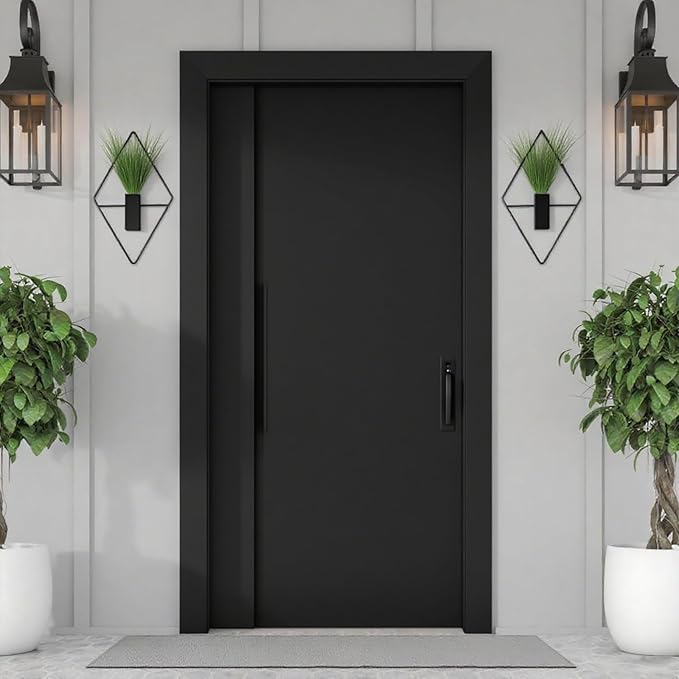 Wulujime 4 Pcs Black Metal Diamond - Shaped Hanging Planters with Artificial Plants: Ideal Indoor Wall Decor for Home & Office