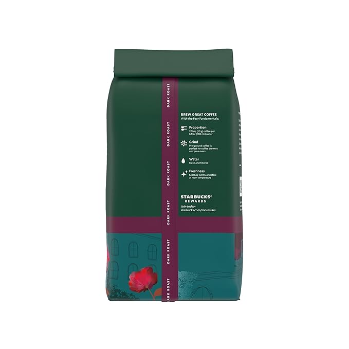 Starbucks Ground Coffee, Dark Roast Coffee, Caffè Verona, 100% Arabica, 1 bag (18 oz) (Pack of 2)