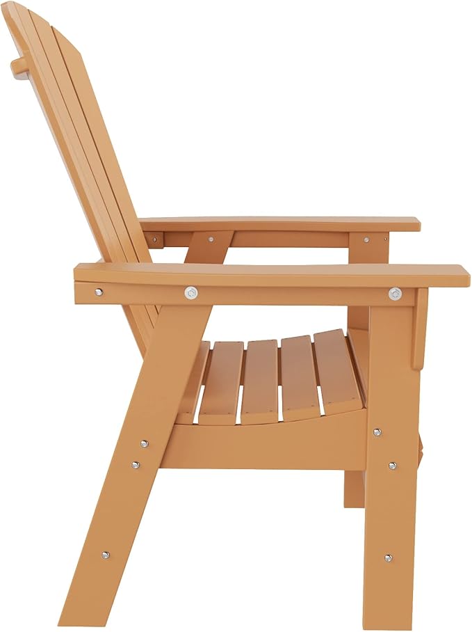 WestinTrends Dylan Dylan Outdoor Patio Shell-Back Adirondack Dining Chair Weather Resistant Teak