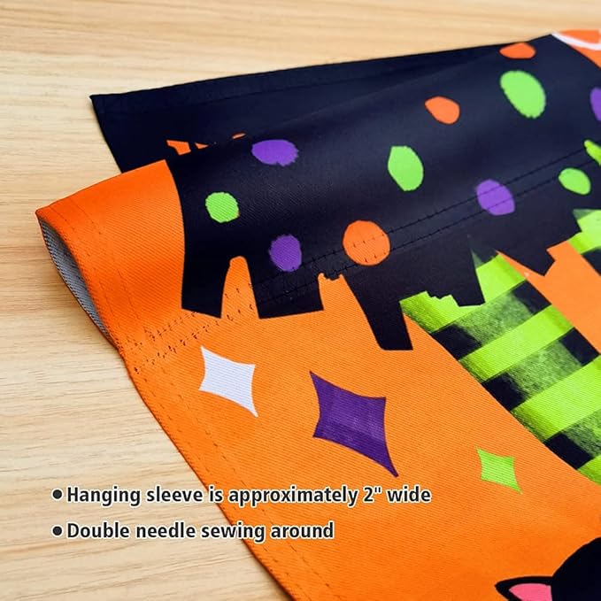 Happy Halloween Garden Flag 12x18 Inch Double Sided Trick or Treat Yard Outdoor Decoration