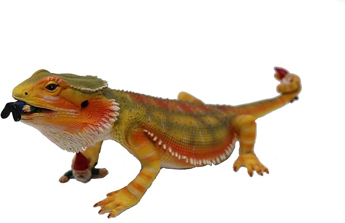 Mischievous Bearded Dragon Gnome - Funny Realistic Unique Garden Gnomes Massacre - Great Gardening Reptile Lizard Beardie Statue Figurine Decoration - Knome Lawn Ornament Figure Sculpture - 11"