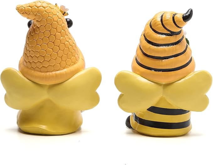 Hodao Spring Garden Gnomes Decorations Honey bee Gnome World Bee Day Decorations Gifts -Swedish Dwarf Figurine Table Summer Honey Bumble Bees Gnomes Decorations for Home