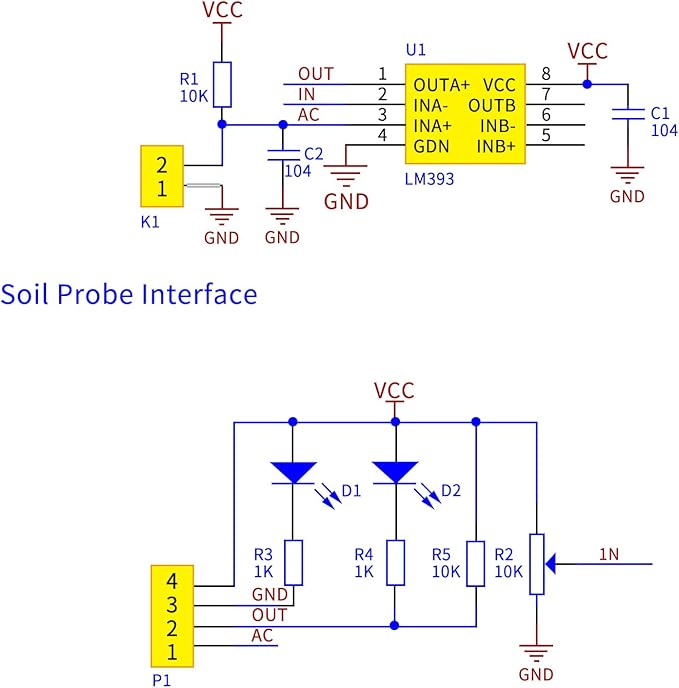 6pcs 3.3V-5V Soil Hygrometer Detection Module Soil Moisture Detect Sensor for Arduino Automatic Watering System Robot Smart car