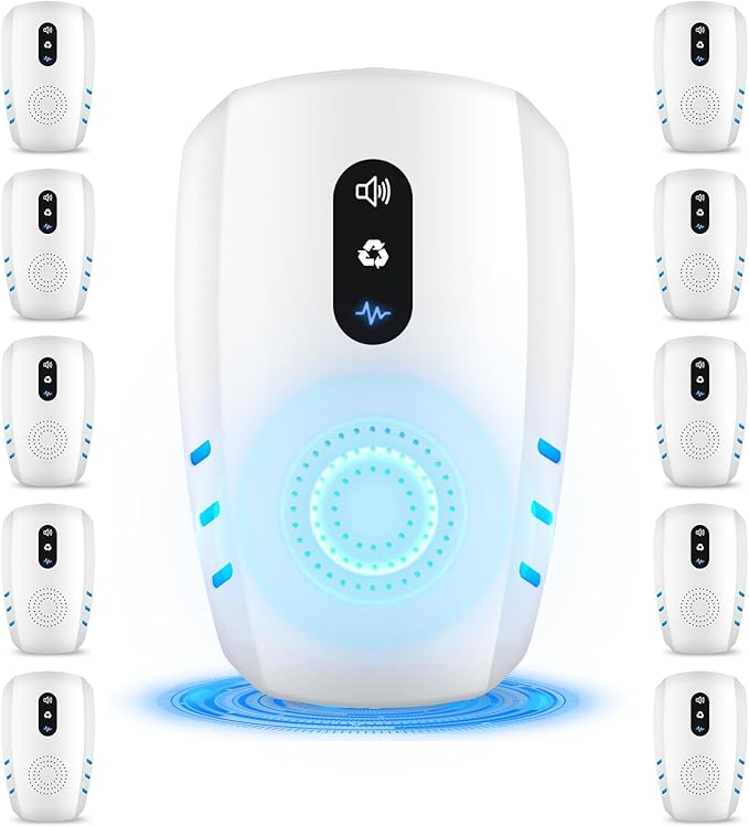 2026 Cvtayn Upgraded Ultrasonic Pest Repellent Indoor Insect Repeller,Pest Control,Repellent Roach,Mouse,Bugs, Mosquito,Mice,Spider,Ant,Rodent Repellent Ultrasonic Plug in,3 Mode Switching,10 Packs
