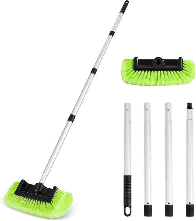 Ordenado 62" Car Wash Brush with Long Handle, Soft Bristle Car Cleaning Brush Supplies, Cars Brushes for Washing Exterior, Cars Washing Brushes Scratch-Free Wash Mop Kit, Universal for RV Truck SUV