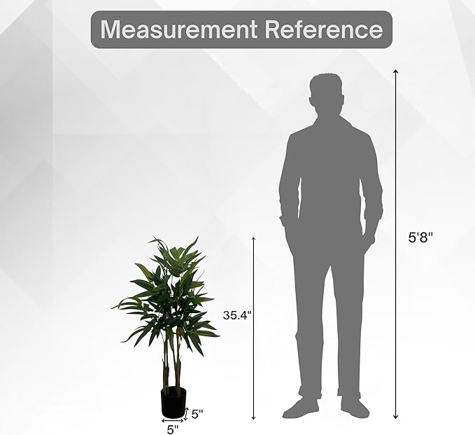 XBrand 35.4-Inches Artificial Bamboo Plant in Pot for Indoor Outdoor Home Office Store, Great Housewarming Gift