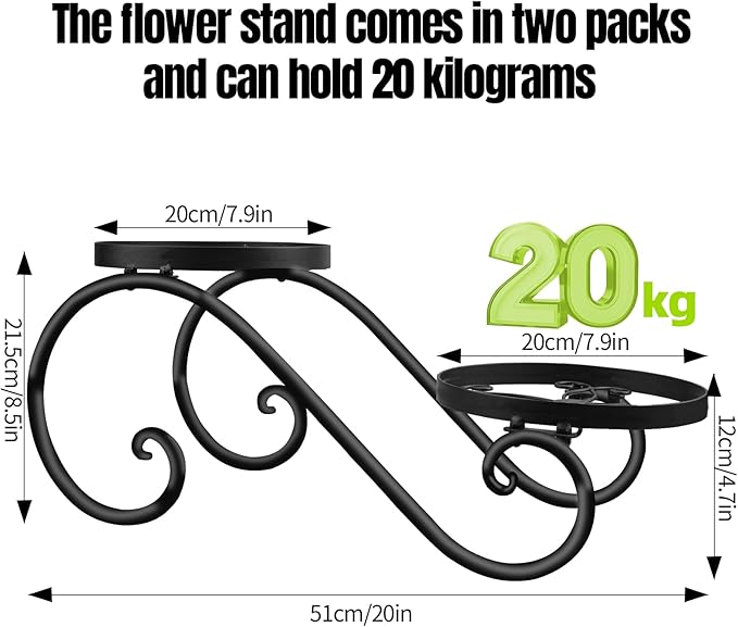 HLC Metal Plant Stand Flower Pot Holder Indoor Outdoor Plant Display Shelf Rack for Garden