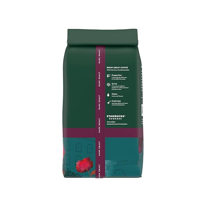Starbucks Ground Coffee, Dark Roast Coffee, Caffè Verona, 100% Arabica, 1 bag (28 oz) (Pack of 2)