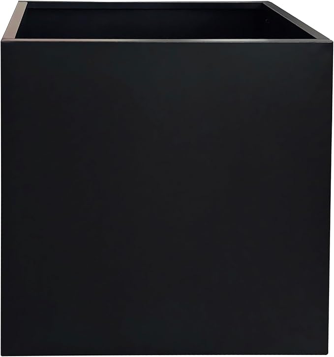 ARNIS Metal Planter Box, 20.75" Lx20.75 Wx20.75 H Large Square Indoor Outdoor Planters Cube, Galvanized Steel Heavy Duty Flower Pot with Drainage for Tall Plants, Trees, Flowers (Black)
